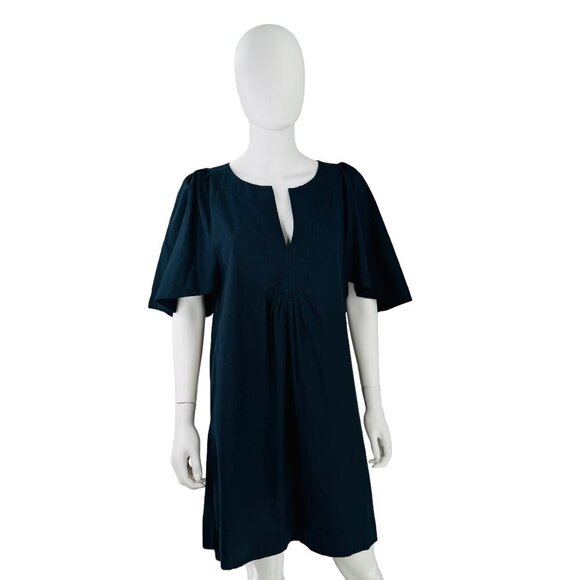 Pomander Place NEW Navy Blue Finley Flutter Sleeve Relaxed Fit Mini Dress Size S